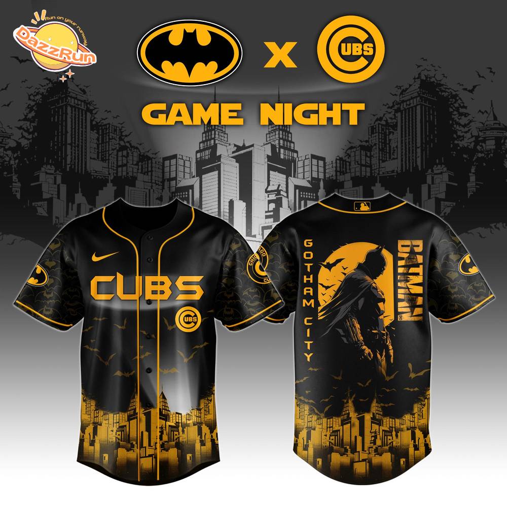 Chicago Cubs x DC Batman Game Night Special Edition Baseball Jersey Chicago Cubs x DC Batman Game Night Special Edition Baseball Jersey