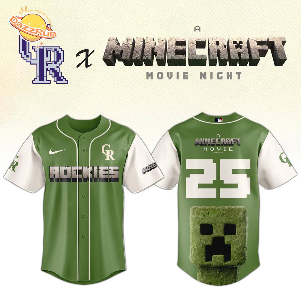 Colorado Rockies MLB x A MINECRAFT MOVIE Night Jersey Editions Limited Colorado Rockies MLB x A MINECRAFT MOVIE Night Jersey Editions Limited
