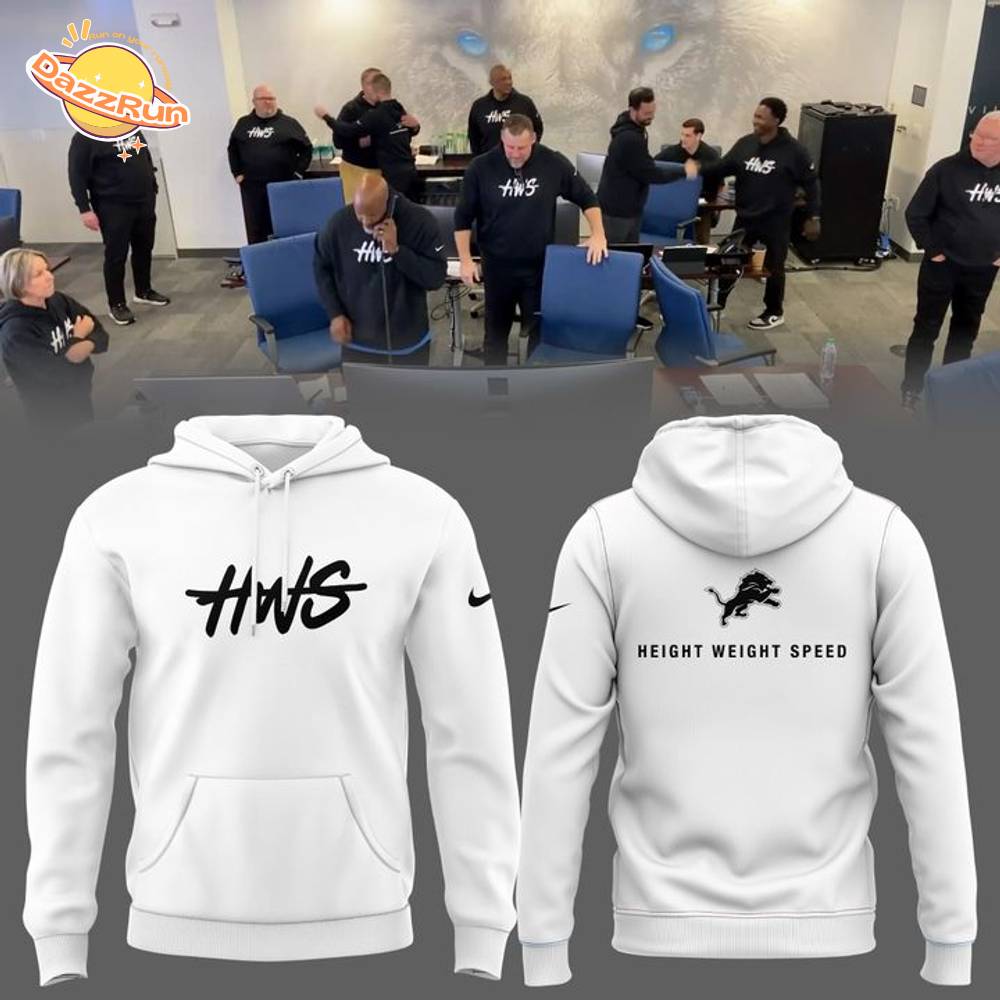 Detroit Lions Height Weight Speed 2025 Limited Hoodie - White Detroit Lions Height Weight Speed 2025 Limited Hoodie - White