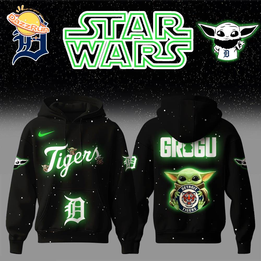 Detroit Tigers x Stars Wars Baby Yoda Game Night Hoodie Editions Limited Detroit Tigers x Stars Wars Baby Yoda Game Night Hoodie Editions Limited