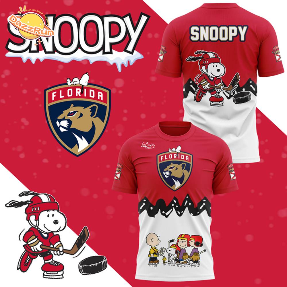 Florida Panthers x Peanut Night " Snoopy " T-Shirt 2025 Florida Panthers x Peanut Night " Snoopy " T-Shirt 2025