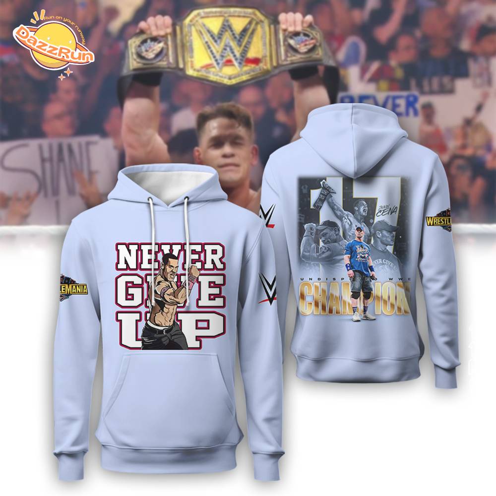 JC Wrestling Never Give Up 3D Hoodie JC Wrestling Never Give Up 3D Hoodie