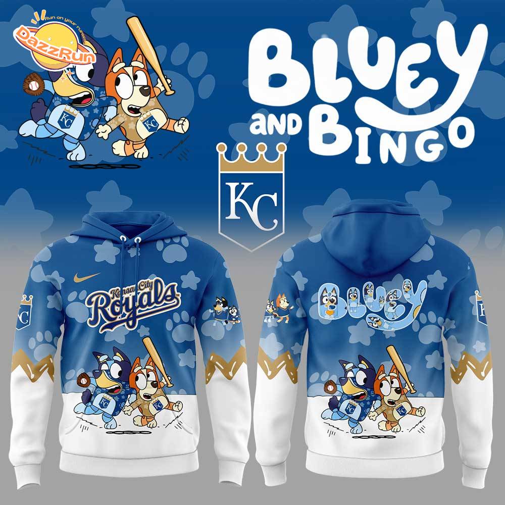 Kansas City Royals Bluey and Bingo Hoodie Kansas City Royals Bluey and Bingo Hoodie