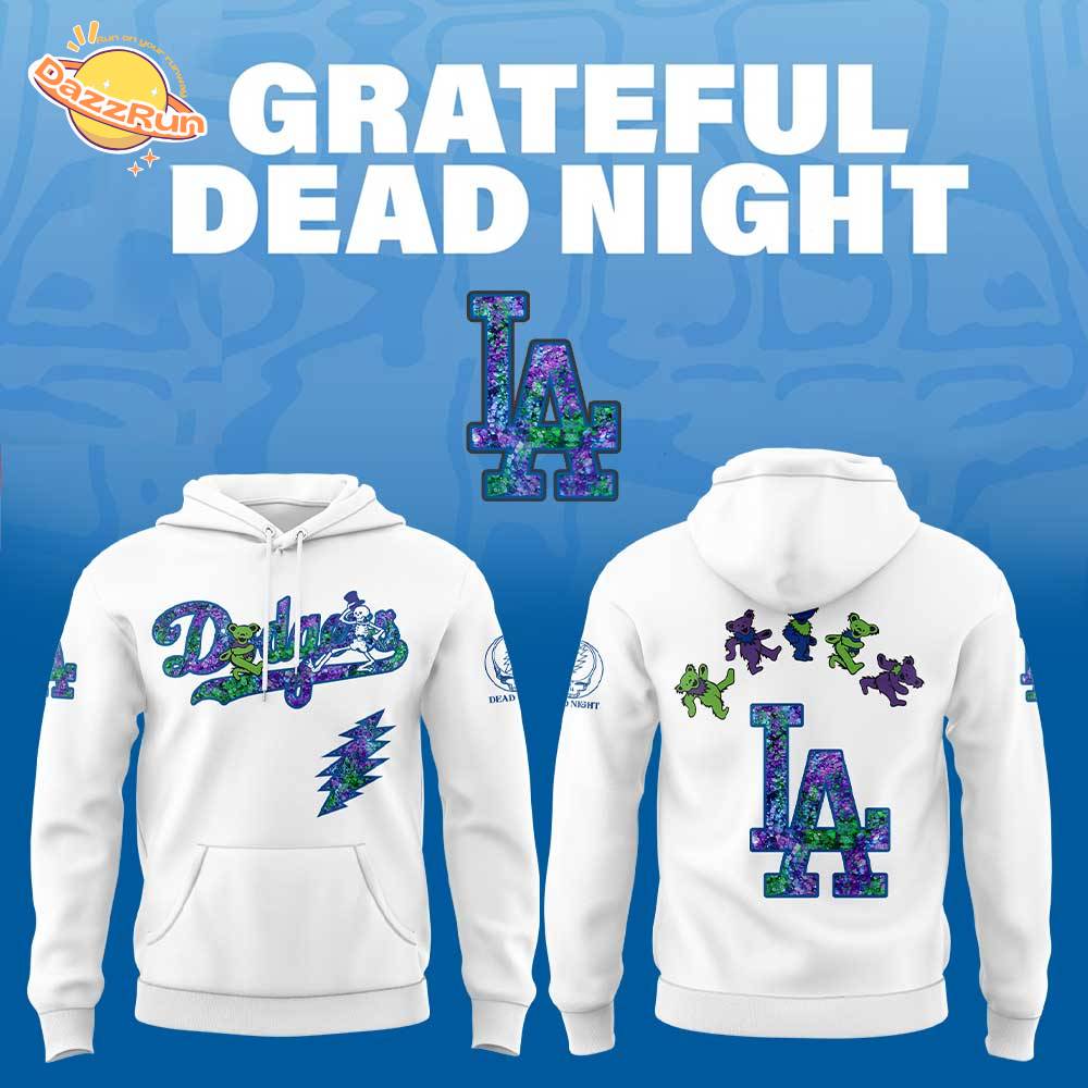 Los Angeles Dodgers Grateful Dead Night Hoodie New Design Los Angeles Dodgers Grateful Dead Night Hoodie New Design
