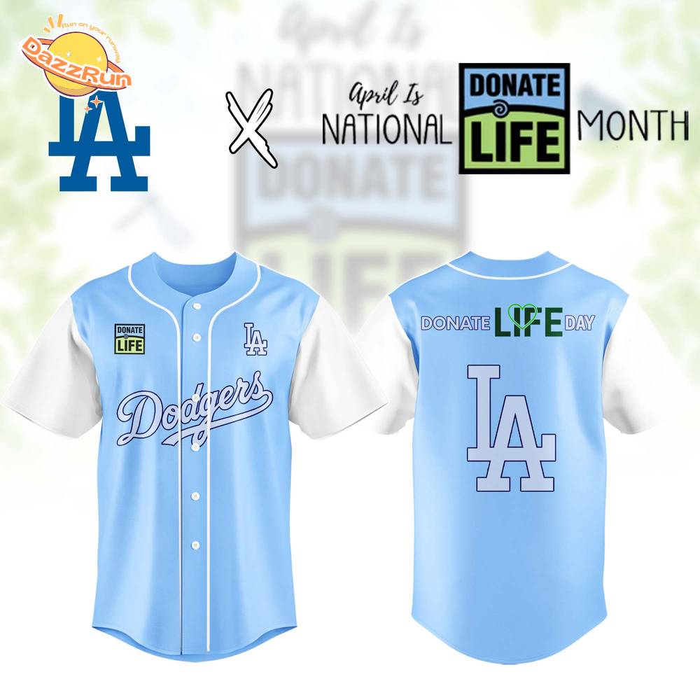 Los Angeles Dodgers MLB x Donate Life Month Baseball Jersey Editions Limited Los Angeles Dodgers MLB x Donate Life Month Baseball Jersey Editions Limited