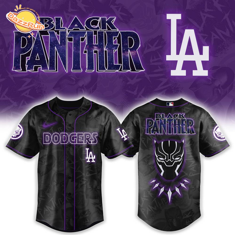 Los Angeles Dodgers x Black Panther Avengers Combo Baseball Jersey Los Angeles Dodgers x Black Panther Avengers Combo Baseball Jersey