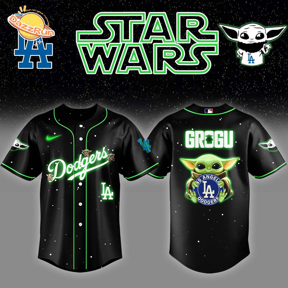 Los Angeles Dodgers x Stars Wars Grogu Night Baseball Jersey Editions Limited Los Angeles Dodgers x Stars Wars Grogu Night Baseball Jersey Editions Limited