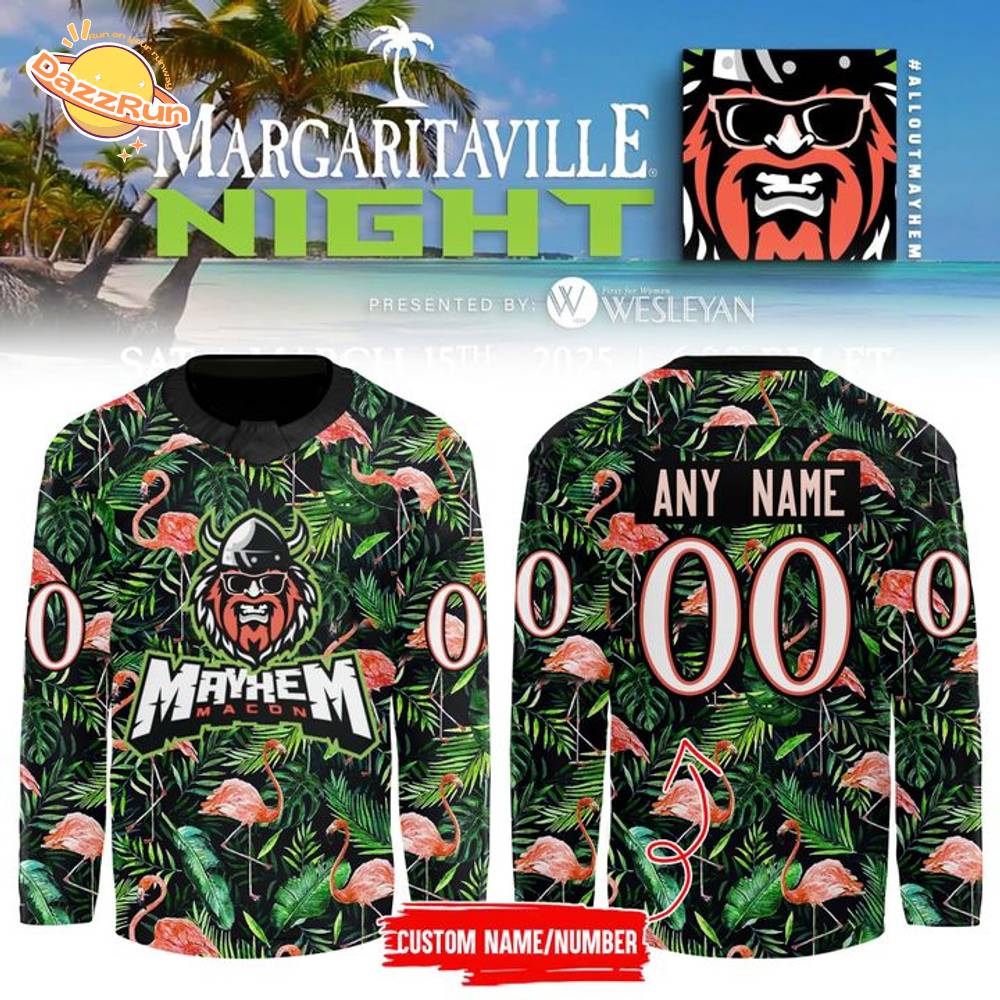 Macon Mayhem 2025 Margaritaville Replica Hockey Jersey Macon Mayhem 2025 Margaritaville Replica Hockey Jersey