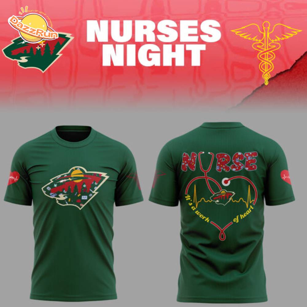 Minnesota Wild x Nurses Night 2025 Green Tshirt Minnesota Wild x Nurses Night 2025 Green Tshirt