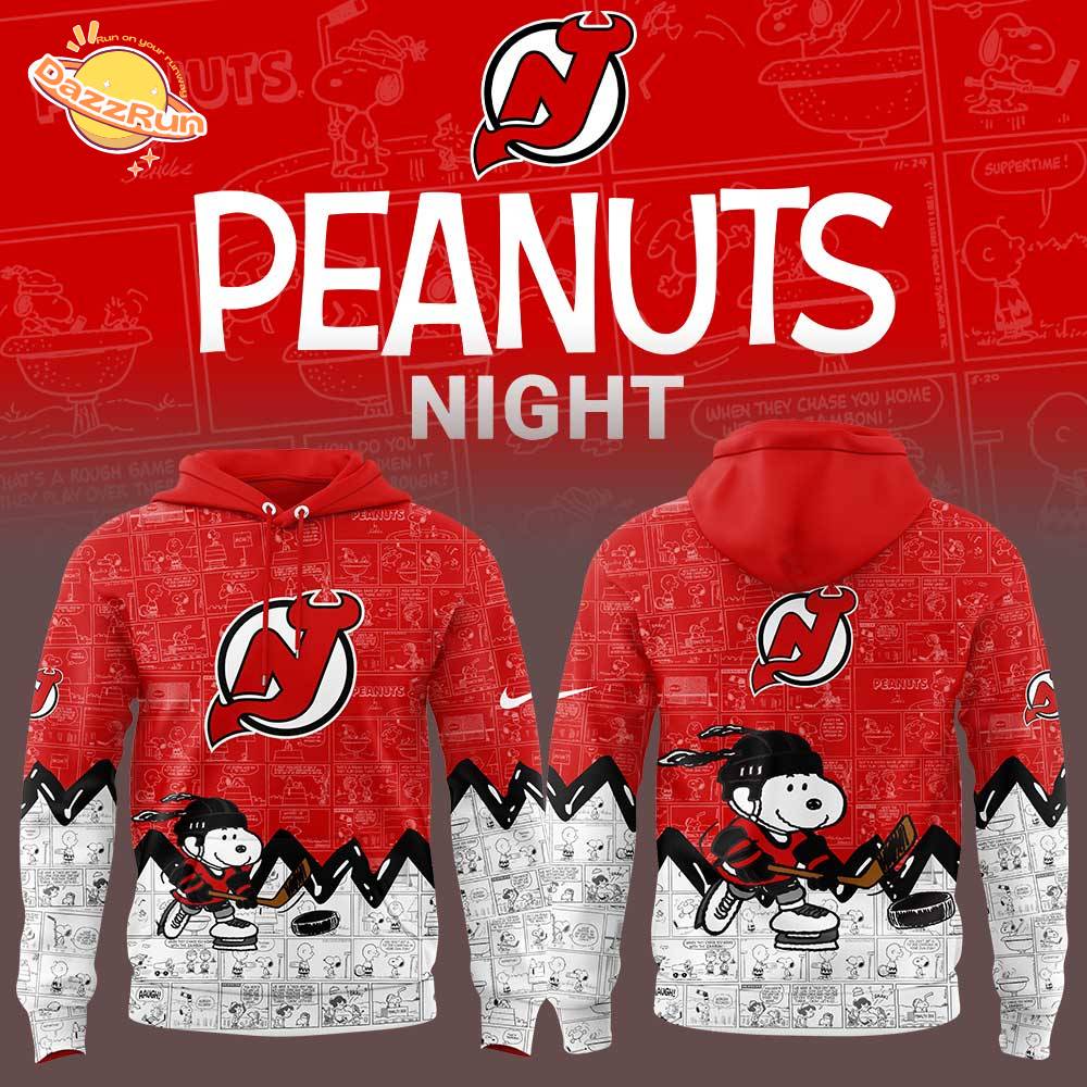 New Jersey Devils Anniversary of Peanuts 2025 Hoodie New Jersey Devils Anniversary of Peanuts 2025 Hoodie