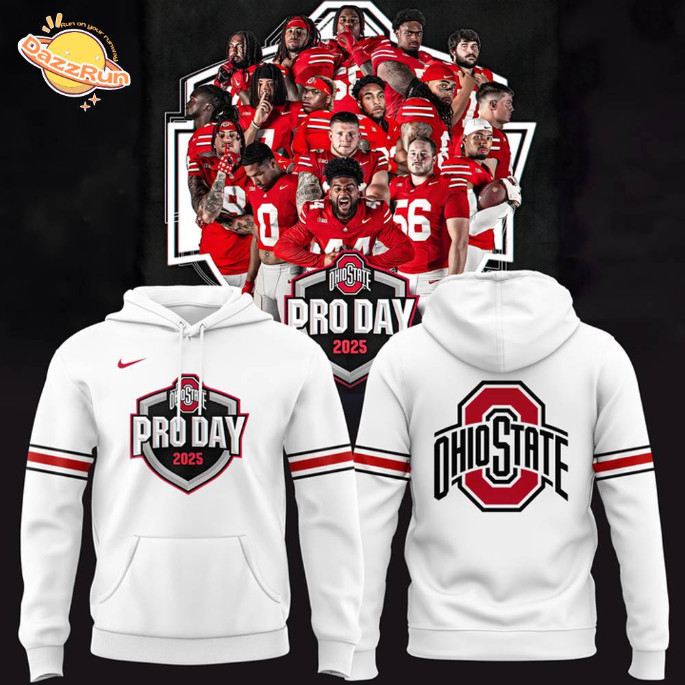 Ohio State Buckeyes Pro Day 2025 White Hoodie Ohio State Buckeyes Pro Day 2025 White Hoodie