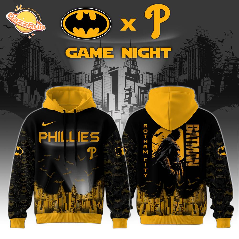 Philadelphia Phillies x DC Batman Game Night Special Edition Hoodie Philadelphia Phillies x DC Batman Game Night Special Edition Hoodie