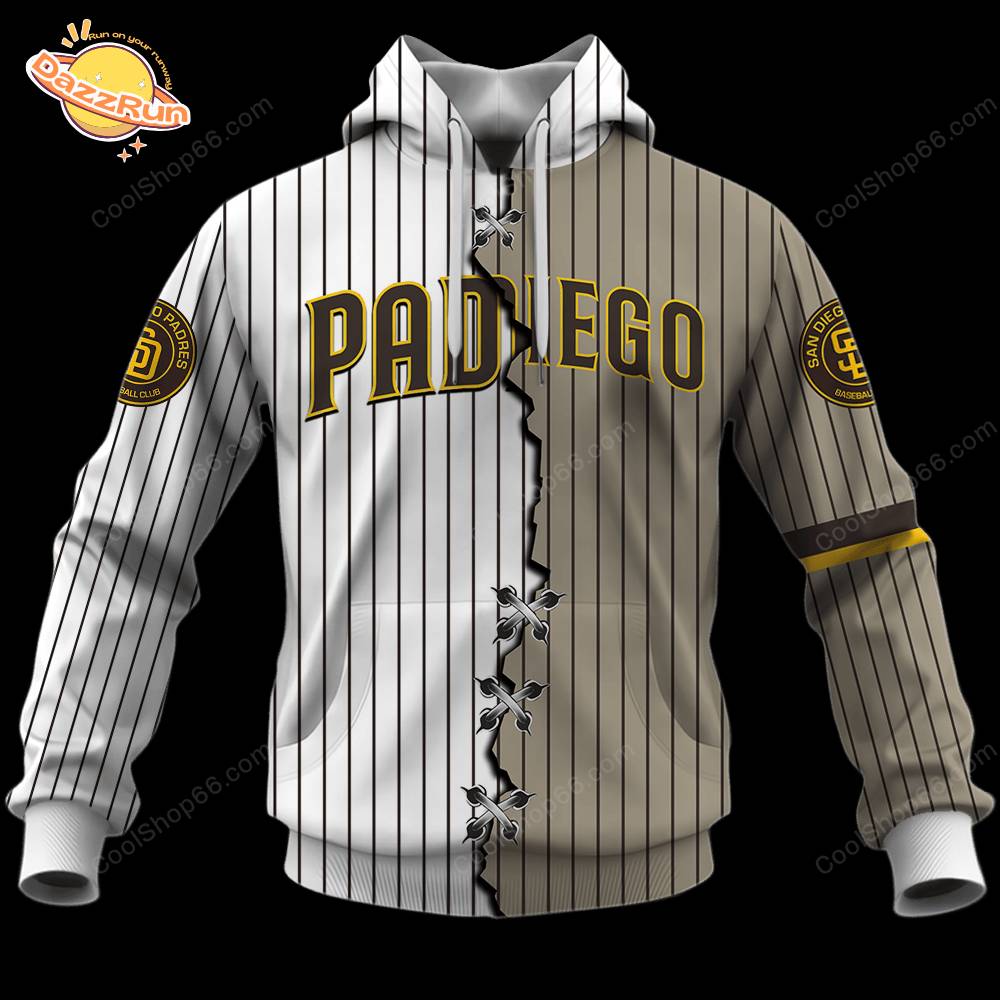 San Diego Padres MLB Mix Jersey Style Hoodie San Diego Padres MLB Mix Jersey Style Hoodie
