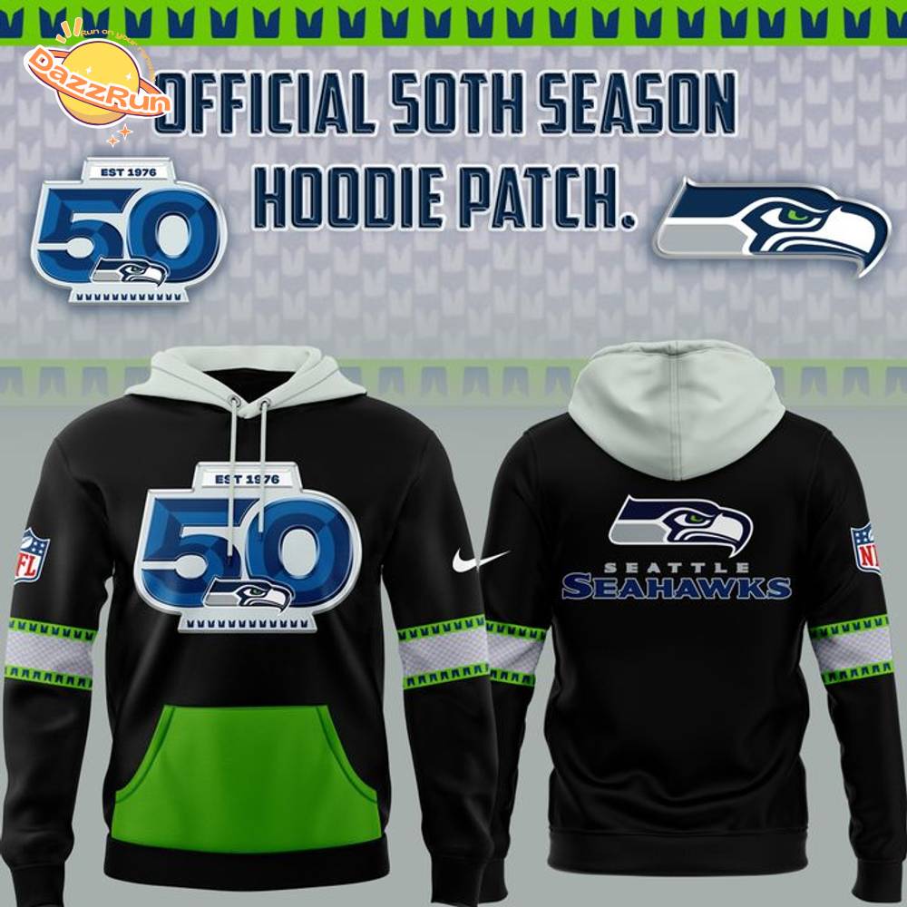 Seattle Seahawks our 50th season patch Hoodie 2025 Limited Edition Seattle Seahawks our 50th season patch Hoodie 2025 Limited Edition