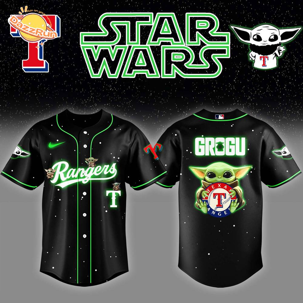 Texas Rangers x Stars Wars Grogu Night Baseball Jersey Editions Limited Texas Rangers x Stars Wars Grogu Night Baseball Jersey Editions Limited