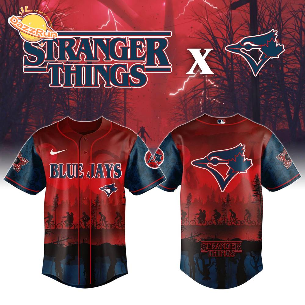 Toronto Blue Jays UT x Stranger Things Night Game Limited Edition Baseball Jersey 2025 Toronto Blue Jays UT x Stranger Things Night Game Limited Edition Baseball Jersey 2025