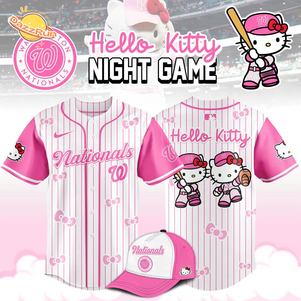 Washington Nationals MLB x Hello Kitty Night Game Limited Edition Baseball Jersey 2025 Washington Nationals MLB x Hello Kitty Night Game Limited Edition Baseball Jersey 2025