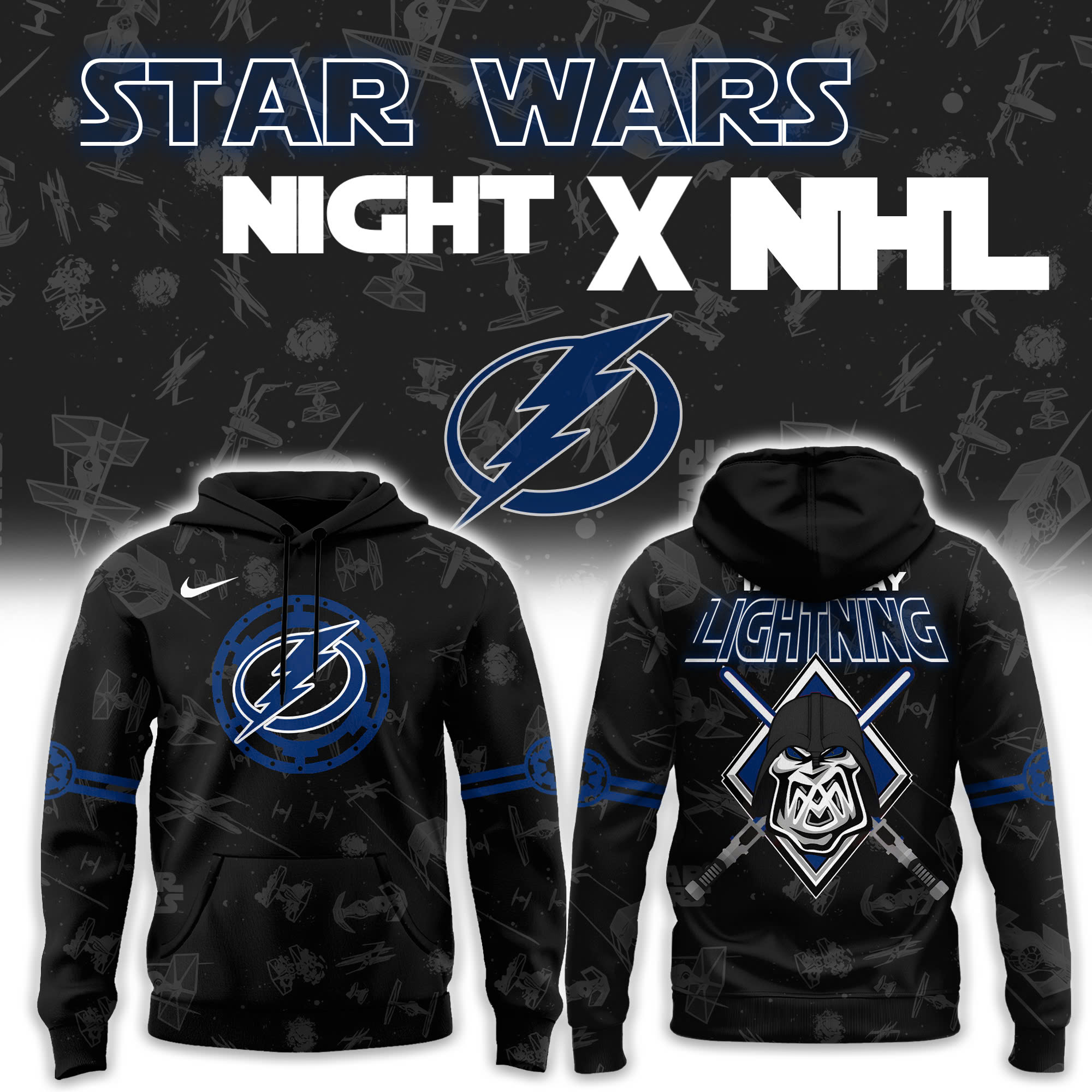 Tampa Bay Lightning x Star Wars Heritage Night 2025 Combo Hoodie Tampa Bay Lightning x Star Wars Heritage Night 2025 Combo Hoodie