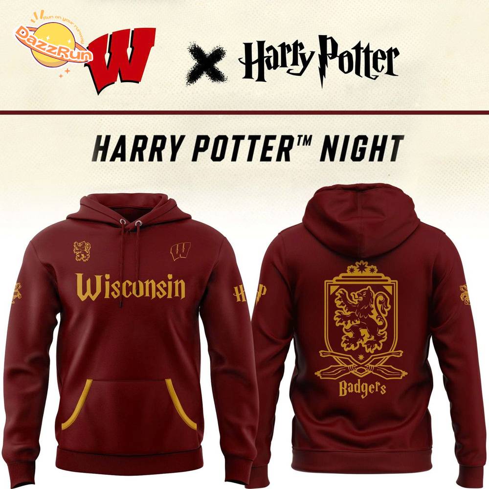 2025 Harry Potter Wisconsin Badgers Hoodie 2025 Harry Potter Wisconsin Badgers Hoodie