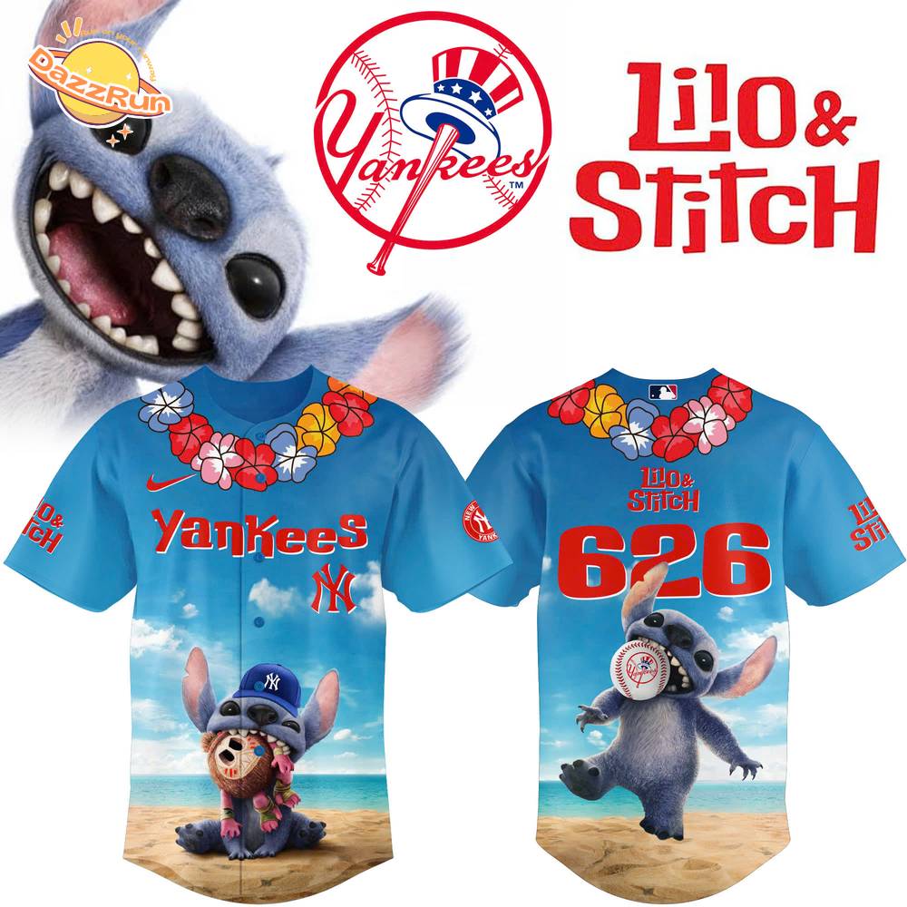 2025 Lilo & Stitch New York Yankees Baseball Jersey 2025 Lilo & Stitch New York Yankees Baseball Jersey