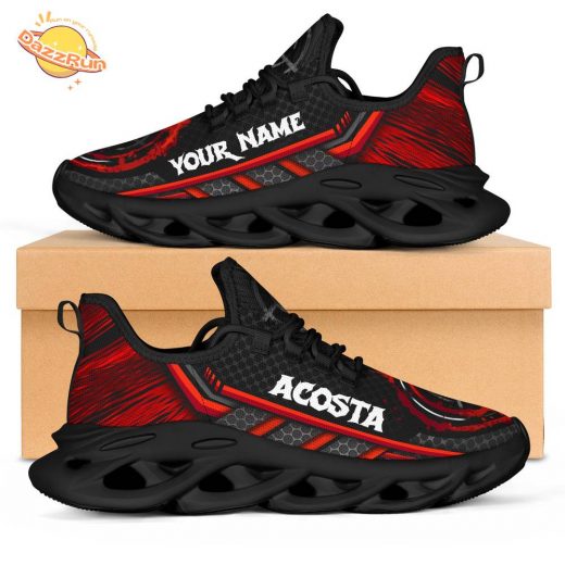 ACOSTA Custom Blade Sneakers – Red Black Personalized Athletic Running Shoes