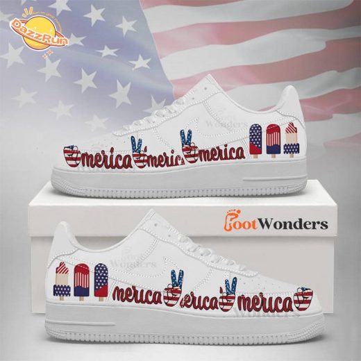America V5 – American Flag – Independence Day AF1 Shoes