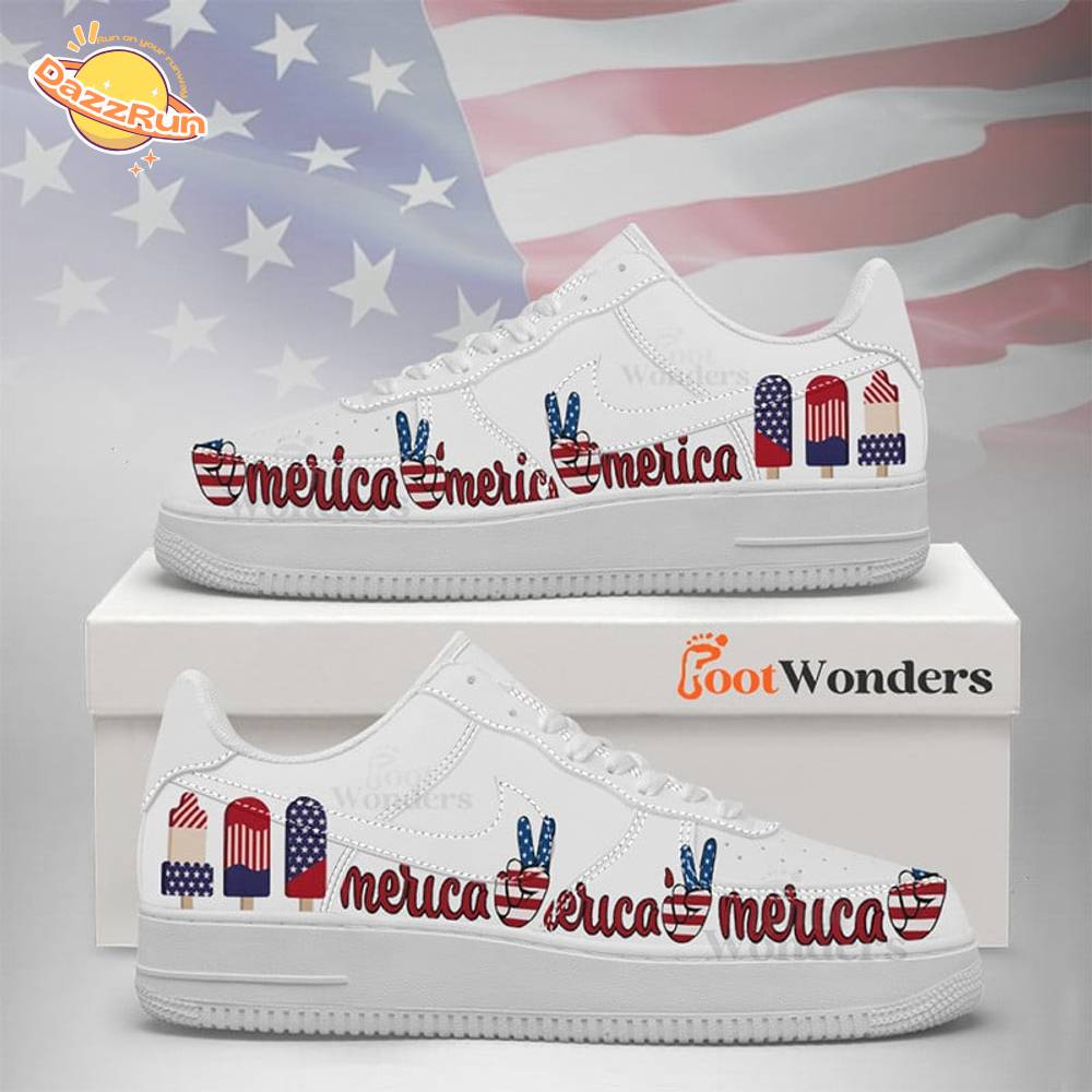 America V5 - American Flag - Independence Day AF1 Shoes America V5 - American Flag - Independence Day AF1 Shoes