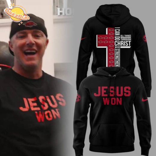 Arkansas x Jesus Won 2025 “I can do” Black Hoodie