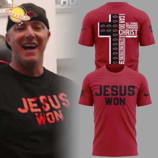 Arkansas x Jesus Won 2025 “I can do” Red TShirt