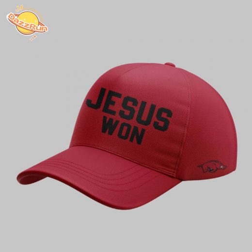 Dazzrun2FArkansas x Jesus Won 2025 Red Hoodie Limited Edition 3