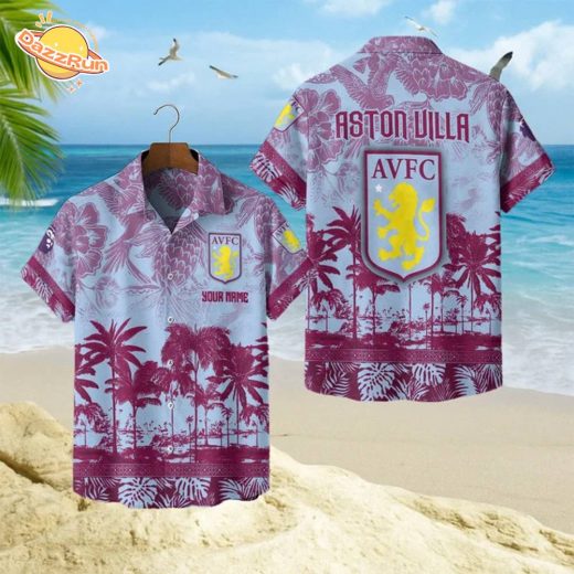 Aston Villa Football Club Hawaiian Style Shirt