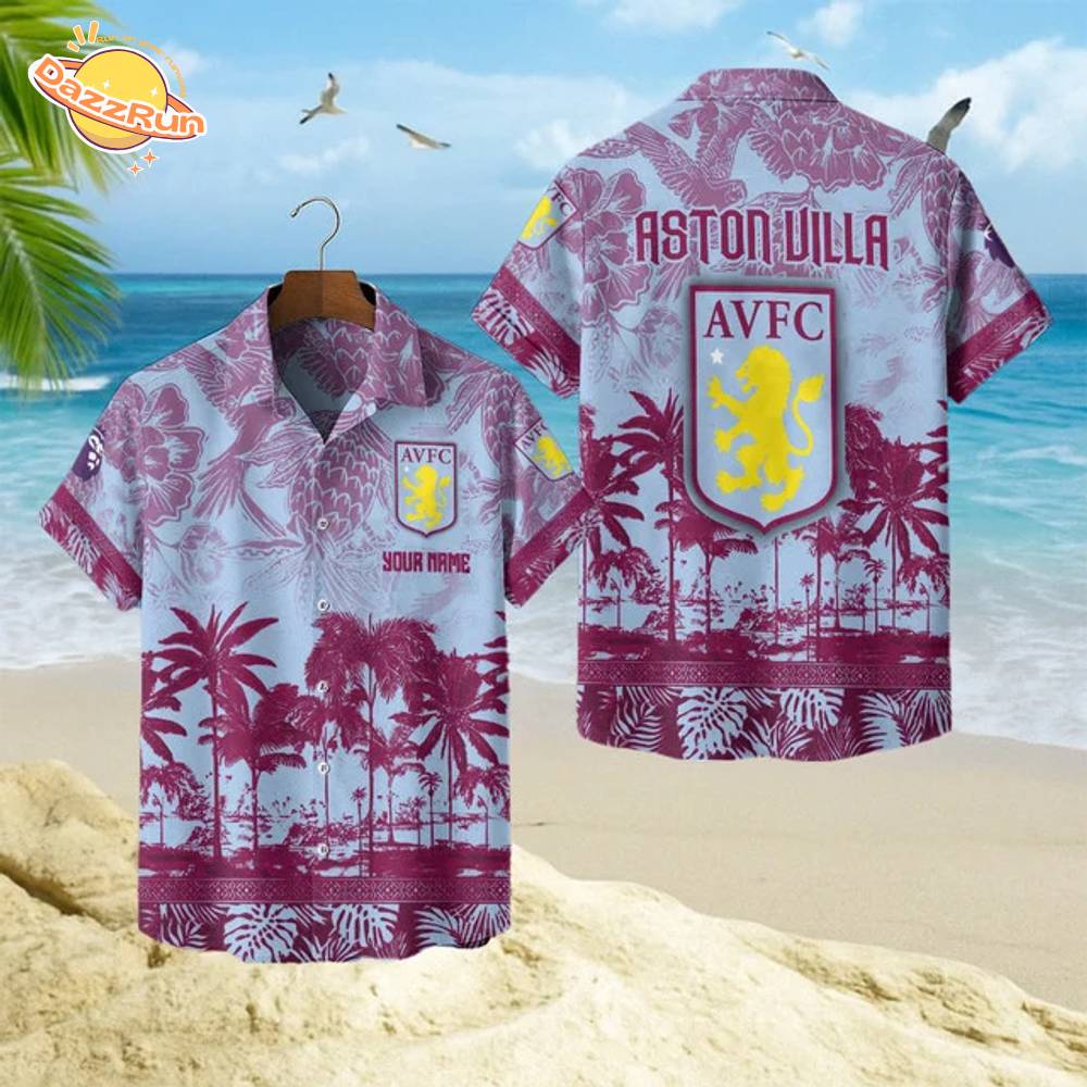 Aston Villa Football Club Hawaiian Style Shirt Aston Villa Football Club Hawaiian Style Shirt