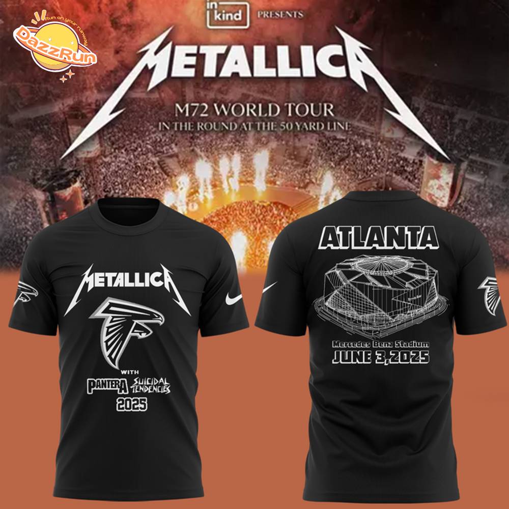 Atlanta Falcons x Metallica tour 2025 Black tshirt Atlanta Falcons x Metallica tour 2025 Black tshirt
