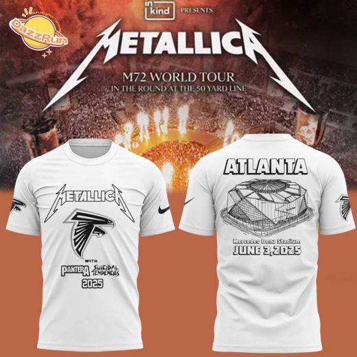 Atlanta Falcons x Metallica tour 2025 White tshirt