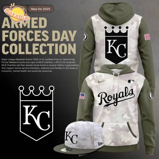 Beige/Olive 2025 Armed Forces Day Kansas City Royals Hoodie