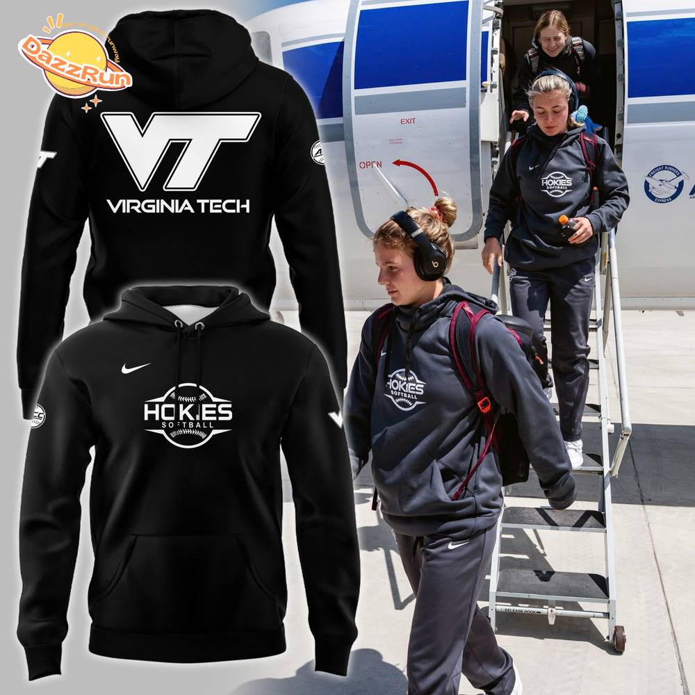 Black And White Virginia Tech Hokies Softball Hoodie Black And White Virginia Tech Hokies Softball Hoodie