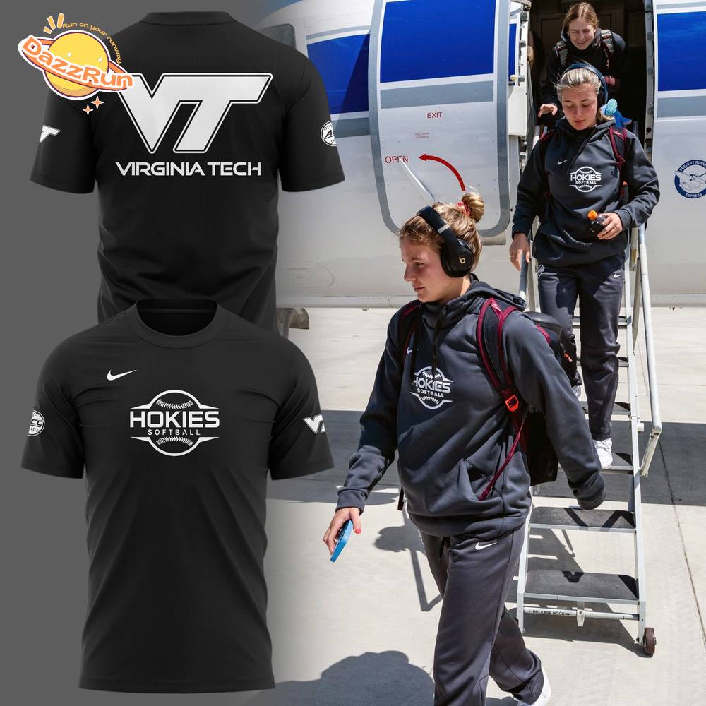 Black And White Virginia Tech Hokies Softball Tshirt Black And White Virginia Tech Hokies Softball Tshirt