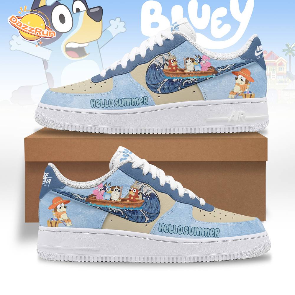 Bluey Hello Summer AF1 Sneakers Shoes For Men And Women Bluey Hello Summer AF1 Sneakers Shoes For Men And Women