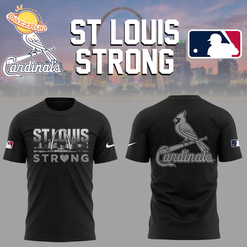 Cardinals x St Louis Strong 2025 Black Tshirt Cardinals x St Louis Strong 2025 Black Tshirt