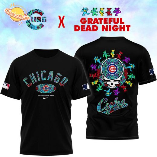 Chicago Cubs and Grateful Dead Night Black Shirt