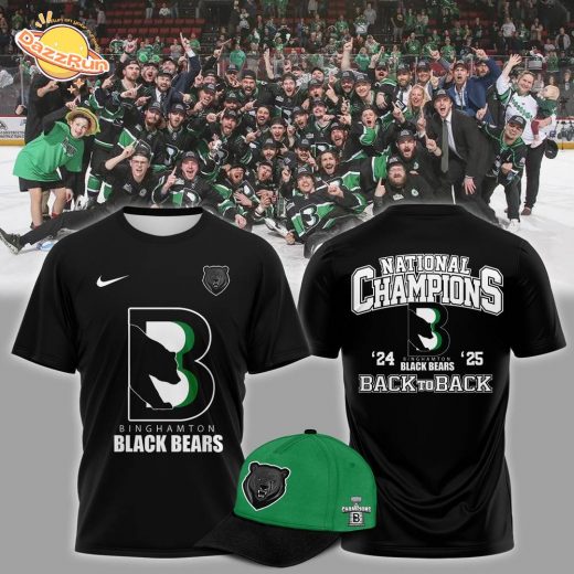 Commissioners Cup Champions Binghamton Black Bears 2025 Back To Back Black Tshirt