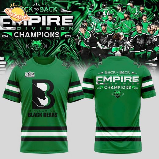 Commissioners Cup Champions Binghamton Black Bears 2025 Back To Back Green Tshirt