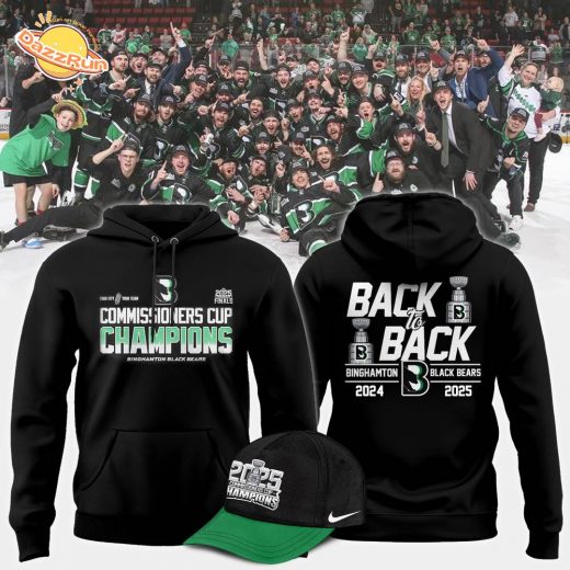 Commissioners Cup Champions Binghamton Black Bears 2025 Back To Back Hoodie