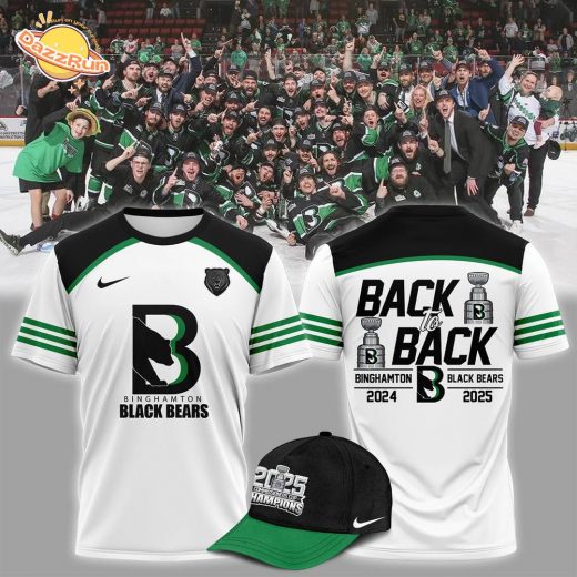 Commissioners Cup Champions Binghamton Black Bears 2025 Back To Back White Tshirt