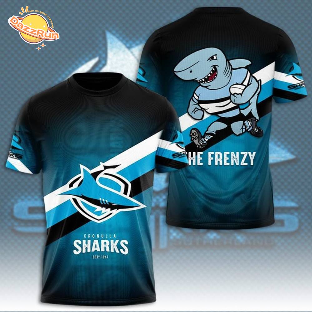 Cronulla Sharks 3D T-Shirt Cronulla Sharks 3D T-Shirt
