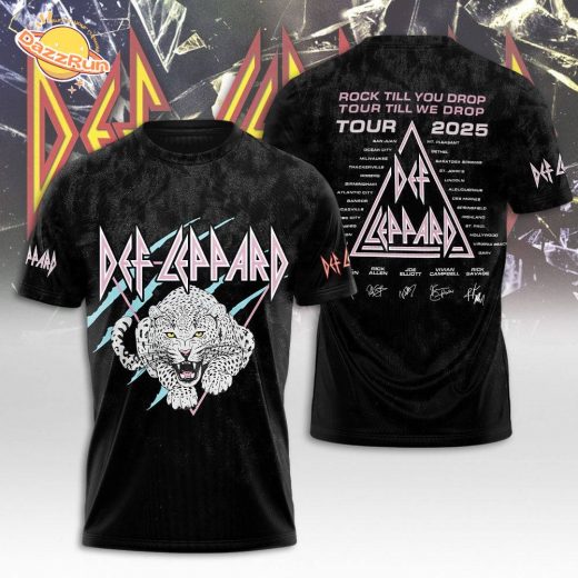 Def Leppard “Rock Till You Drop Tour” in 2025 Tshirt