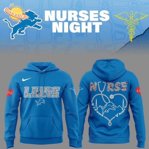 Detroit Lions Nurses Appreciation Blue Hoodie