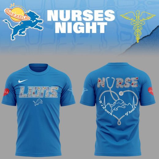 Detroit Lions Nurses Appreciation Blue TShirt