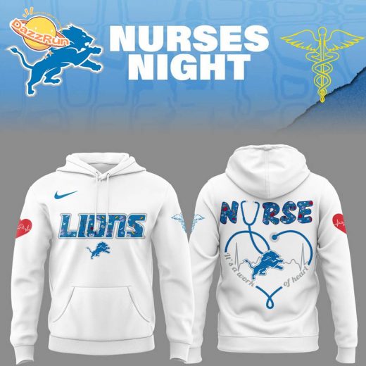 Detroit Lions Nurses Appreciation White Hoodie