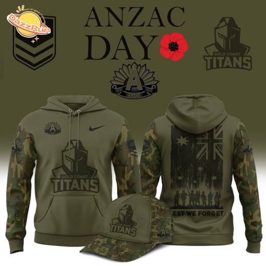 Gold Coast Titans 2025 ANZAC day Hoodie